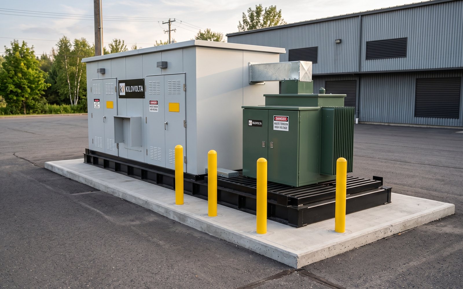 KV-1500 transformer end with bus duct to the power house